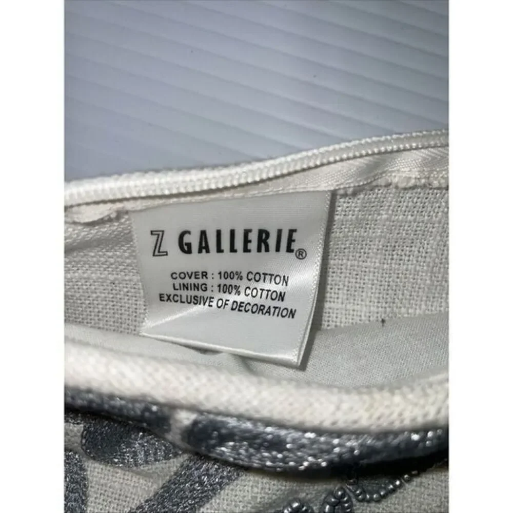 Z Gallerie Cream/Ivory Beaded Embroidery For‎ Throw Pillow 18